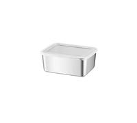 MKYYIOED Fiambrera Acero Inoxidable Bandeja rectangular de acero inoxidable for almacenar alimentos, 1/4 piezas, con tapa, gruesa, for lonchera(1PC)