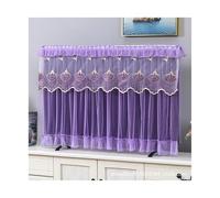 MKYYIOED Funda Tv 32/37/42INCH Lace Fabric Door Curtain TV Circle Can Be Flipped Cover Monitor Screen Home Decorations(Purple,32INCH WIDE80xH55CM)