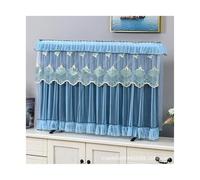 MKYYIOED Funda Tv 32/37/42INCH Lace Fabric Door Curtain TV Circle Can Be Flipped Cover Monitor Screen Home Decorations(Blue,42INCH WIDE105X65CM)