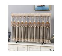 MKYYIOED Funda Tv 32/37/42INCH Lace Fabric Door Curtain TV Circle Can Be Flipped Cover Monitor Screen Home Decorations(Coffee,37INCH WDE95X60CM)