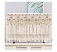MKYYIOED Funda Tv Pink Tassel Lace TV Cover Soft And Breathable Chiffon Television Protective Wall Mounted Vertical Universal Hood(Light green,135x Height 80cm)