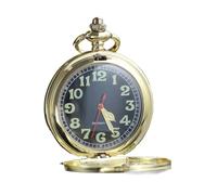 MKYYIOED Reloj De Bolsillo Black Gold Bronze Mechanical Pocket Watch For Men Women Smooth Vintage Man Fob Chain Pendant Clock(Color5)