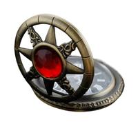 MKYYIOED Reloj De Bolsillo Hollow Relief Time Ruby Antique Quartz Pocket Watch Bronze Feature Fob Men's Accessories Women