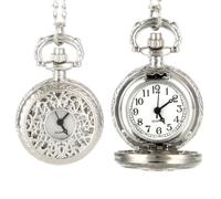 MKYYIOED Reloj De Bolsillo Retro Fashion Pocket Watch For Men Women Bronze Quartz Alloy Hollow Gear Carved Case with Chain(W Type 1pcs)