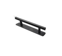 MKYYIOED Tiradores Armarios Manijas de puerta cajón gabinete Tirador acero inoxidable Armario con cinta adhesiva fuerte doble cara(Black 127mm)