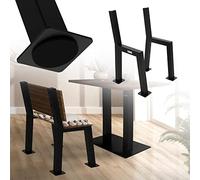 ML-Design 2X Base de Banco con Respaldo en H 47 x 77,5 cm Soporte Negro Mate de Metal Acero Recubierto en Polvo Bastidor para Asiento de Parque Pata Sostén para Silla Pie Armazón Diseño Industrial
