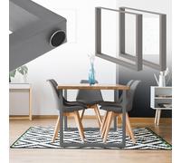 ML-Design 2X Conjunto de Patas de Mesa 80x72 cm Perfiles Cuadrados de Acero con Recubrimiento en Polvo Gris Base para Muebles Soportes para Mesas de Café Comedor Escritorio Auxiliares