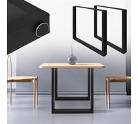 ML-Design 2X Conjunto de Patas de Mesa Industriales Negro Pies de Escritorio Banqueta Modernos Estables 60 x 72 cm Marco Protección Soportes Perfiles de Acero Suelo para Cocina Oficina Comedor