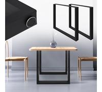 ML-Design 2X Conjunto de Patas de Mesa Industriales Negro Pies de Escritorio Banqueta Modernos Estables 70 x 72 cm Marco Protección Soportes Perfiles de Acero Suelo para Cocina Oficina Comedor