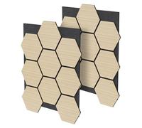 ML-Design 2X Paneles Acústicos Hexagonales 66,5x81x2cm 1 m² MDF Tratamiento de Insonorización Roble Aislamiento Fónico de Pared Puerta Techo Absorbente de Ruido Decorativo para Set Up, Oficina