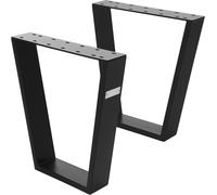 ML-Design 2x patas de mesa/banco industrial 40x43cm acero negro mate forma de v