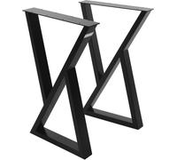 ML-Design Set 2X Patas de Mesa 40 x AL71 cm Forma de X Soporte Negro de Metal en Acero Recubierto de Polvo Bastidor para Escritorio Corredores para Tablero Pie Armazón Diseño Industrial DIY