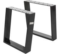 ML-Design 2x patas de mesa industrial 40x43cm acero negro inclinadas 80 grados