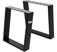 ML-Design 2x patas de mesa industrial 40x43cm negro mate inclinadas 80 grados
