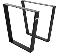 ML-Design 2x patas de mesa industrial 75x72 cm acero negro mate en forma de v