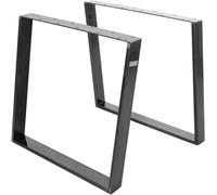 ML-Design 2x patas de mesa industrial 75x72cm acero negro inclinadas 80 grados