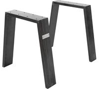 ML-Design 2x patas de mesa industrial loft 44x42 cm en acero negro forma u