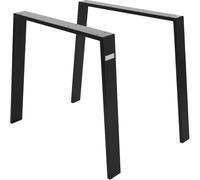 ML-Design 2x patas de mesa industrial loft 90x72 cm en acero negro mate forma u