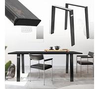 ML-Design 2X Patas de Mesa Loft 75 x 72 cm Soporte Gris Oscuro de Acero Inoxidable Bastidor para Mesa de Centro Base de Tablero Sostén para Esctritorio Pie Armazón Velador Marco Diseño Industrial