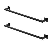 ML-Design 2X Percheros de Pared 90x12cm Negro Acero Inoxidable para Vestidor o Armario Barra de Almacenamiento hasta 50kg Perchero para Ropa Toallas o Utensilios de Cocina Incl. Material de Fijación