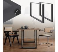 ML-Design 2X Set de Patas de Mesa Industriales Antracita Pies de Escritorio Banqueta Modernos Estables 60 x 72 cm Armazón con Protección Soportes Perfiles de Acero Suelo para Cocina Oficina Comedor