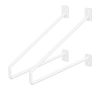 ML-Design 2X Soporte de Estante 265 mm Blanco de Acero Estilo Industrial en Forma Triangular para Estantería de Pared Flotante Elegante y Minimalista Prisma Horquilla Decorativa para Muebles