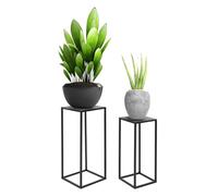 ML-Design 2X Soportes para Flores Negro 20x60x20/30x70x30 cm Estantería para Macetas Metál Resistente a la Intemperie Robusto Estante de Exhibición para Plantas Creativo Macetero Decorativo Terraza