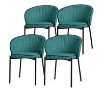 ML-Design 4X Sillas de Comedor en Color Turquesa Oscuro, Asiento Sofá de Salón con Revestimiento de Tela Mueble con Respaldo y Patas de Metal, Sillónes Tapizados Ergonómicos de Cocina o Sala de Estar