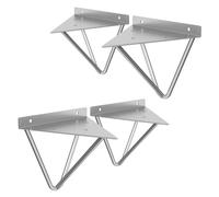 ML-Design 4X Soporte de Estante 160 mm Gris de Metal Estilo Industrial en Forma Triangular para Estantería de Pared Flotante Elegante y Minimalista Prisma Horquilla Decorativa para Muebles