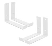 ML-Design 4x Soporte de Estante 200x40x140 mm Blanco de Metal Estilo Industrial en Forma de L Original para Estantería de Pared 8 Pulgadas Apto para Balda o Repisa Flotante, Proyectos DIY de Bricolaje