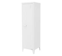 ML-Design Archivador Alto de Oficina 38x38x137,5 cm Acero Blanco Armario Independiente con 4 Patas Mesita Auxiliar Metálica con 3 Compartimentos Mueble para Almacenamiento Documentos Cajonera de Hogar