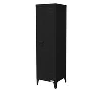 ML-Design Archivador Alto de Oficina 38x38x137,5 cm Acero Negro Armario Independiente con 4 Patas Mesita Auxiliar Metálica con 3 Compartimentos Mueble para Almacenamiento Documentos Cajonera de Hogar