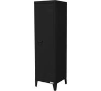 ML-Design Archivador alto de oficina negro con 3 compartimentos 38x38x137,5cm