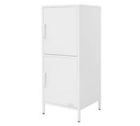 ML-Design Archivador de Oficina 40x101,5x40cm Acero Blanco Armario Independiente Auxiliar Metálica con 2 Puertas y 2 Estantes Ajustables Mueble Multiusos para Almacenamiento Documentos