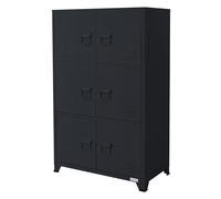 ML-Design Archivador de Oficina 75x40x120,5 cm Acero Antracita Armario Independiente, 4 Patas Mesita Auxiliar Metálica con 6 Puertas y 3 Compartimentos Mueble para Almacenamiento Archivo de Documentos