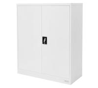 ML-Design Archivador de Oficina 90x40x109cm Acero Blanco Armario Independiente Auxiliar Metálica con 2 Puertas y 3 Estantes Regulables en Altura Mueble para Almacenamiento Documentos
