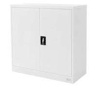 ML-Design Archivador de Oficina 90x40x90cm Acero Blanco Armario Independiente con Auxiliar Metálica con 2 Puertas y 2 Estantes Regulables en Altura Mueble para Almacenamiento Documentos