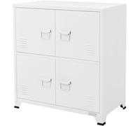 ML-Design Archivador de oficina blanco con 2 compartimentos 75x40x80,5cm