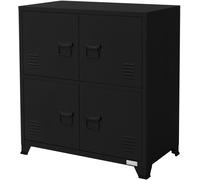 ML-Design Archivador de oficina negro con 2 compartimentos 75x40x80,5cm