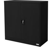 ML-Design Archivador de oficina negro con 2 estantes regulables 90x40x90cm
