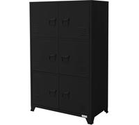 ML-Design Archivador de oficina negro con 3 compartimentos 75x40x120,5 cm