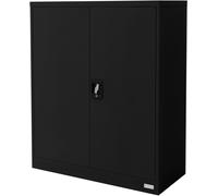 ML-Design Archivador de oficina negro con 3 estantes regulables 90x40x109cm
