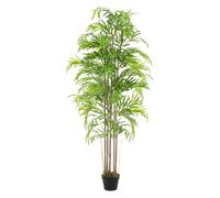 ML-Design Bambú Artificial 180 cm Decorativo, Planta Grande Estilo Oriental Falsa Tronco Hojas y Maceta de Plástico, para Interior y Exterior, Árbol Ornamental Realista para Salón Oficina o Recepción