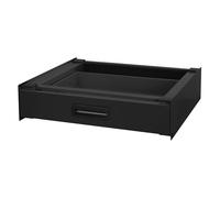 ML-Design Bastidor Intermedio con Cajón Extraíble de Acero 60,5x54cm Negro Soporte de Conexión para Lavadora y Secadora Kit Intermedio Universal Antideslizante Estante Extensible para Cesto de Ropa