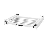 ML-Design Bastidor Intermedio con Tendedero Extraíble de Acero 60,5x54,5 cm Blanco Soporte de Conexión para Lavadora y Secadora Kit Intermedio Universal con Balda Extensible con Asa para Cesto de Ropa