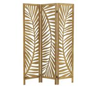 ML-Design Biombo Divisorio de 3 Paneles Modelo Fukuoka de Madera Natural 170 x 121 cm, Separador de Ambientes Plegable para Interiores, Mampara Independiente para Vestuarios, Pantalla de Privacidad