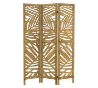 ML-Design Biombo Divisorio de 3 Paneles Modelo Kyoto de Madera Natural 170 x 121 cm, Separador de Ambientes Plegable para Interiores, Mampara Independiente para Vestuarios, Pantalla de Privacidad