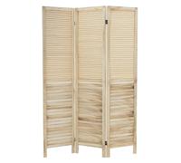 ML-Design Biombo Divisorio de 3 Paneles Modelo Osaka de Madera Natural 170 x 121 cm, Separador de Ambientes Plegable para Interiores, Mampara Independiente para Vestuarios, Pantalla de Privacidad