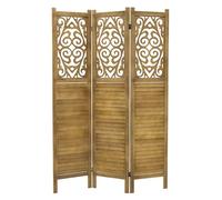 ML-Design Biombo Divisorio de 3 Paneles Modelo Tokio de Madera Natural 170 x 121 cm, Separador de Ambientes Plegable para Interiores, Mampara Independiente para Vestuarios, Pantalla de Privacidad