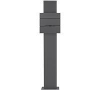 ML-Design Buzón, antracita, 37x11x36,5 cm, acero inoxidable